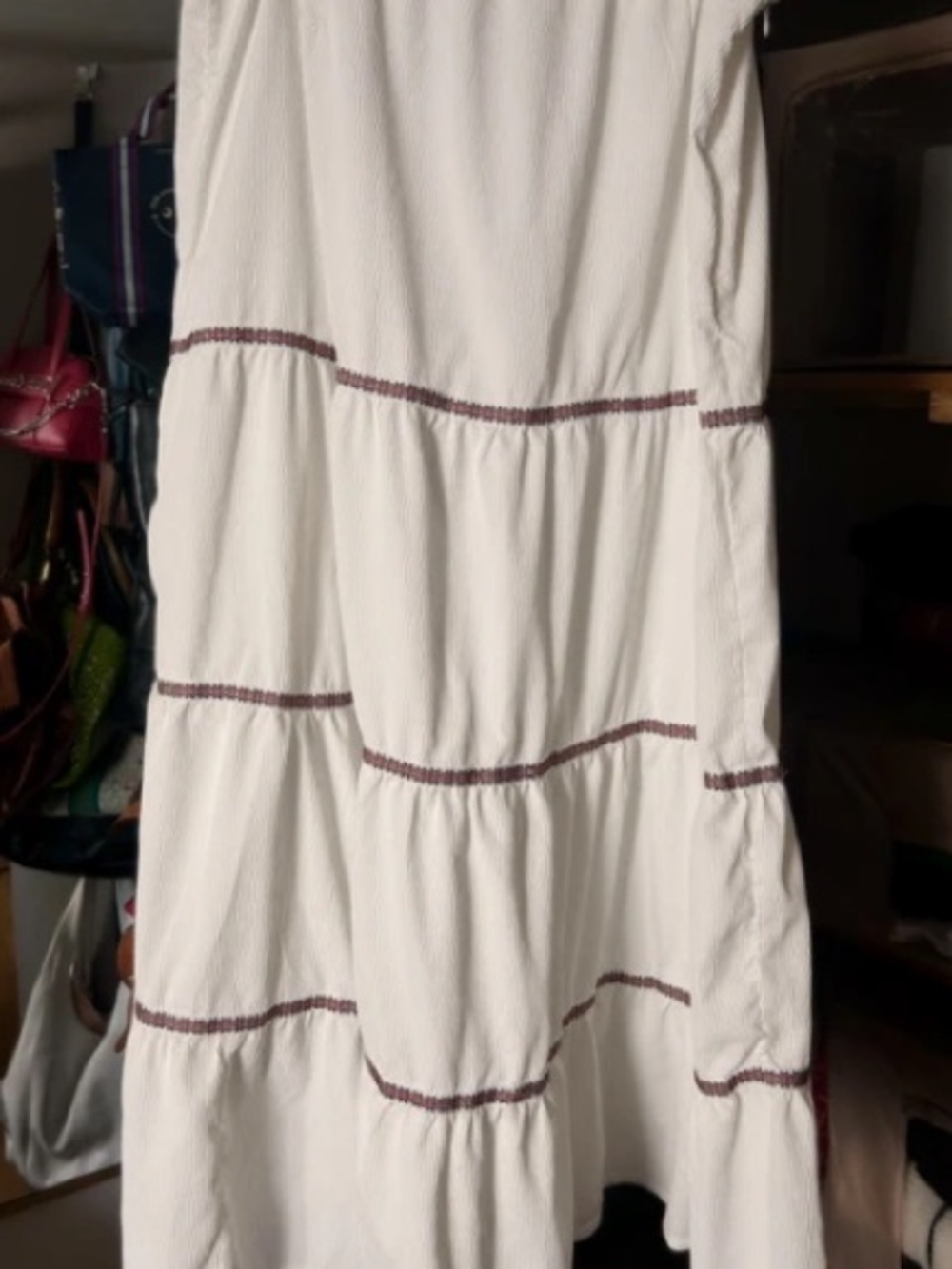 Daisy Street White Tiered Maxi Skirt Embroidered Trim Plus Size US 2X